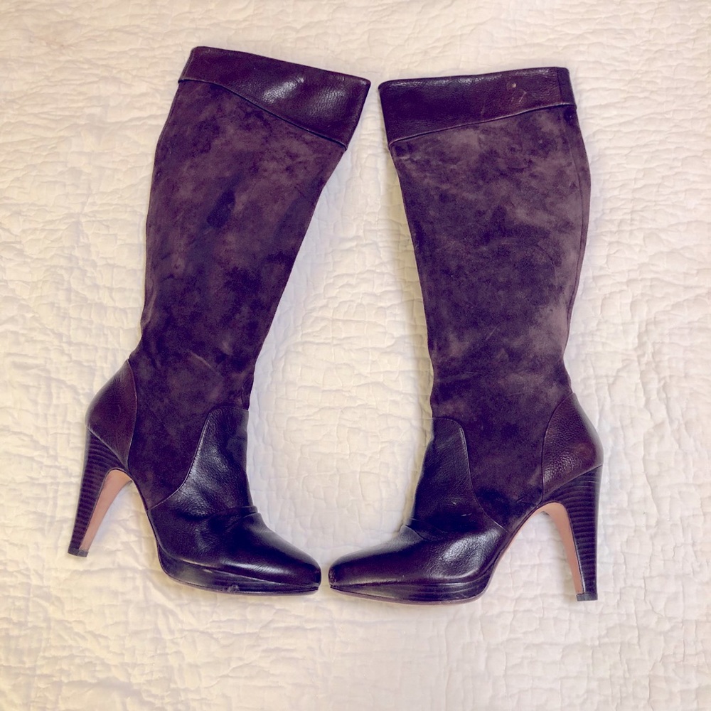 Max Studio brown knee high leather/suede boots 10M